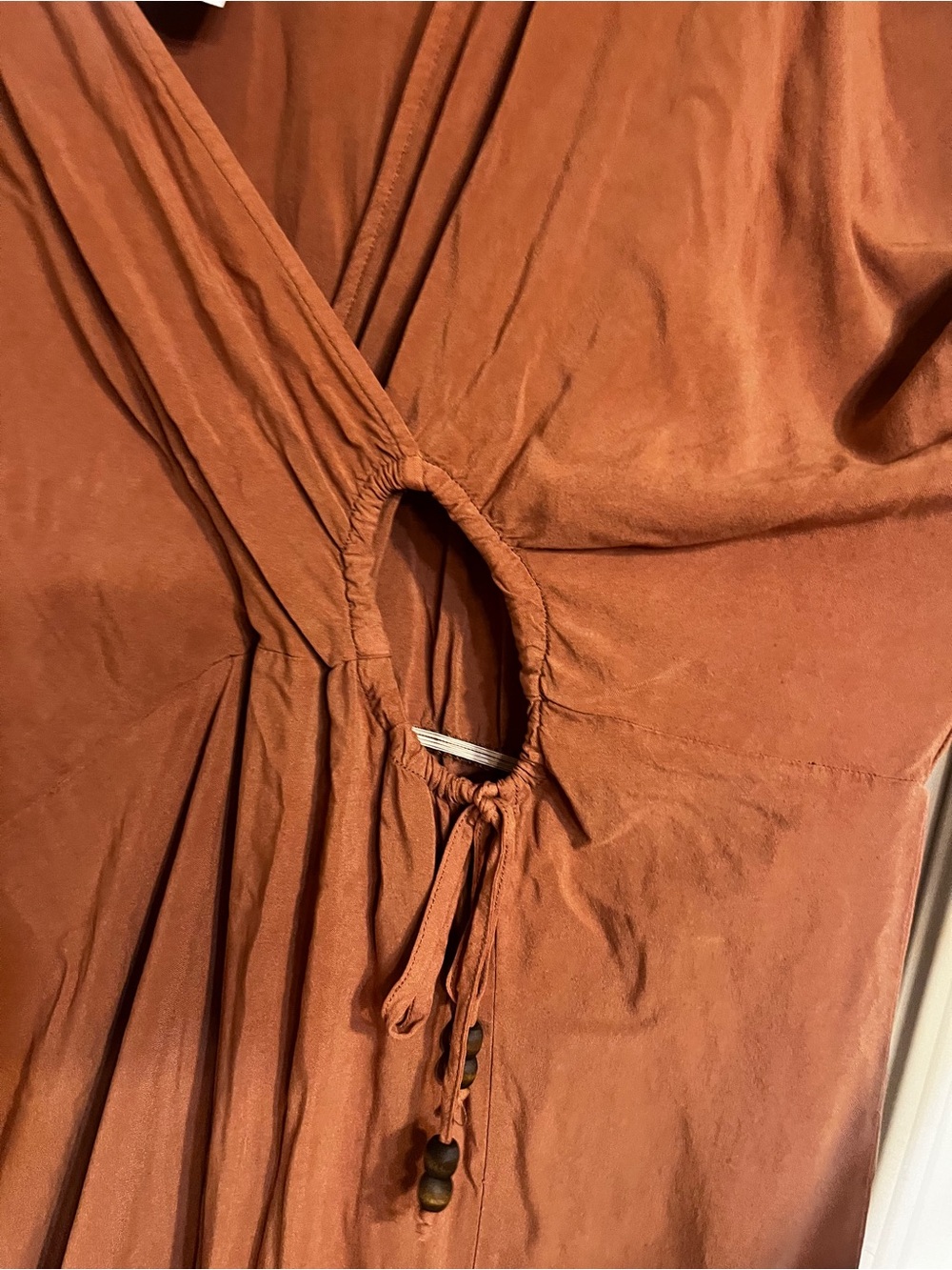 EARTHBOUND Burnt Orange Wrap-Front Midi Dress - Picture 4 of 10